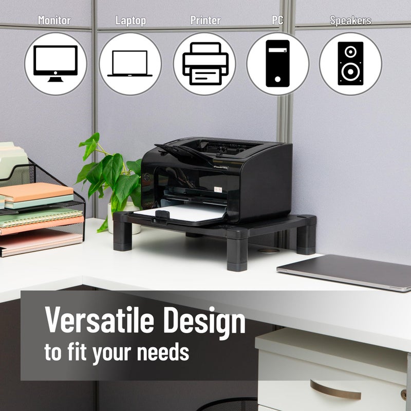 Mind Reader Monitor Stand, Height Adjustable, Desktop Organizer, Laptop Riser, Office, 17.25"L x 13.25"W x 4"H, Black - Image 4